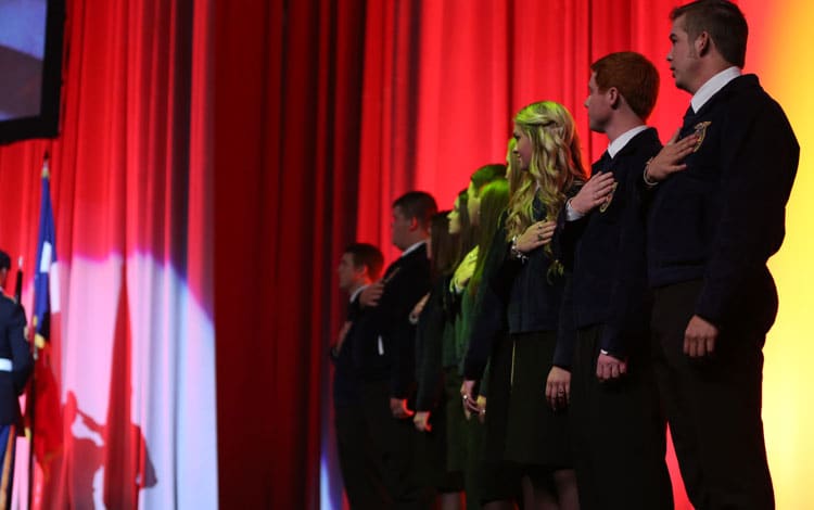 John Justin Award finalists lined up on stage